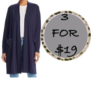 3/$19 Banana Republic navy blue open front knit cardigan tunic